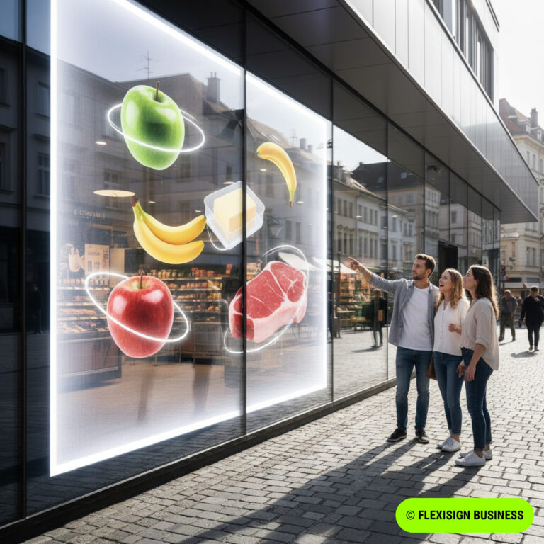 Digital Signage - Transparent LED showcase and space